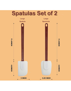 Juego de Espátulas de Silicona KSIFJRTO 41.9 cm Resistentes al Calor 2