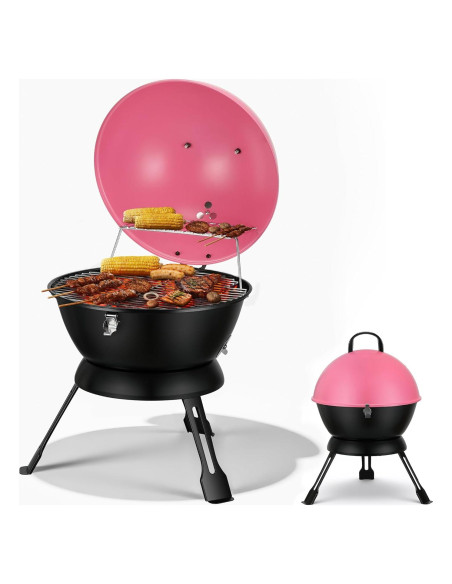 Parrilla Portátil MAISON BACKYARDS 35.5 cm Carbón Rosa