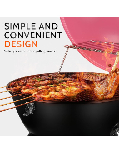 Parrilla Portátil MAISON BACKYARDS 35.5 cm Carbón Rosa