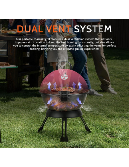 Parrilla Portátil MAISON BACKYARDS 35.5 cm Carbón Rosa