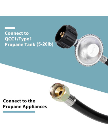 Regulador de Gas Universal SHINESTAR 1.07m con Manguera y Medidor