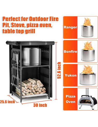Estación de Almacenamiento para Leña Hisencn 76.2x65.0x133.6 cm