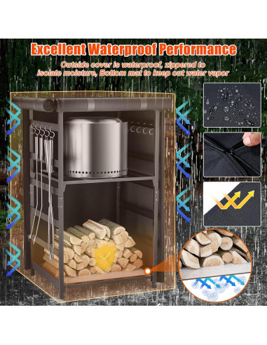 Estación de Almacenamiento para Leña Hisencn 76.2x65.0x133.6 cm