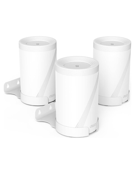 Soporte de Pared para TP-Link Deco BE63/BE65/BE67/BE68/BE10000/BE11000/BE14000 - Aluminio Blanco con Estante para Cables