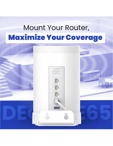 Soporte de Pared para TP-Link Deco BE63/BE65/BE67/BE68/BE10000/BE11000/BE14000 - Aluminio Blanco con Estante para Cables