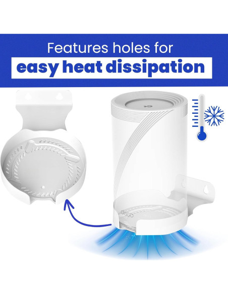 Soporte de Pared para TP-Link Deco BE63/BE65/BE67/BE68/BE10000/BE11000/BE14000 - Aluminio Blanco con Estante para Cables