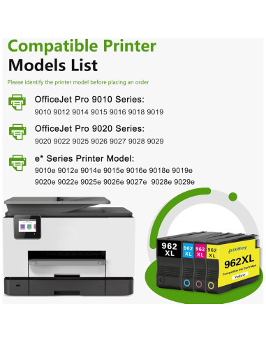 Paquete de cartuchos de tinta 962XL PikBey para HP OfficeJet Pro