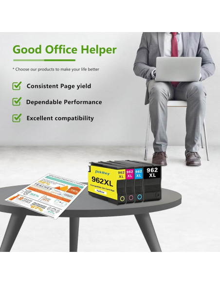 Paquete de cartuchos de tinta 962XL PikBey para HP OfficeJet Pro