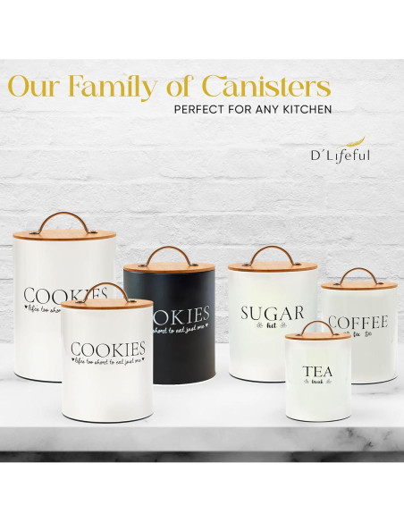 Juego de Tarros Herméticos D'Lifeful - 3 Piezas Estilo Rústico