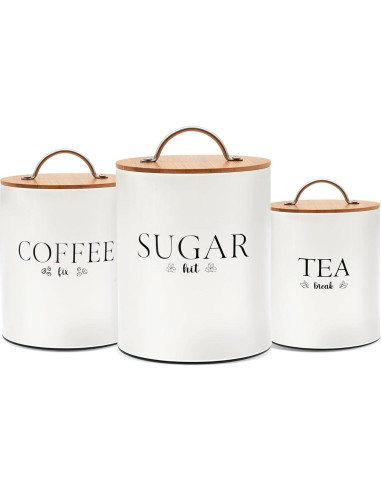 Juego de Tarros Herméticos D'Lifeful - 3 Piezas Estilo Rústico