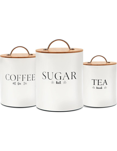 Juego de Tarros Herméticos D'Lifeful - 3 Piezas Estilo Rústico