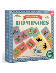 Dominó Bosque Ocupado eeBoo - 28 Fichas Coloridas, Juego Familiar