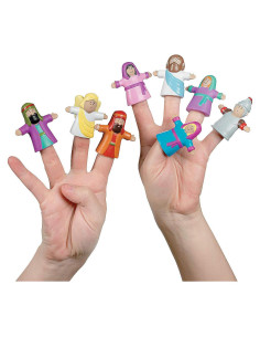 Títeres de dedo religiosos He Lives - Juego de 24 - Vinilo 5.08 cm