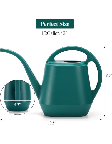 Regadera Fasmov Verde 2L con Pico Largo y Mango Ergonómico