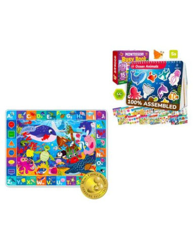 Manta de Juego para Bebés QUOKKA 150x112 cm + Libro Montessori