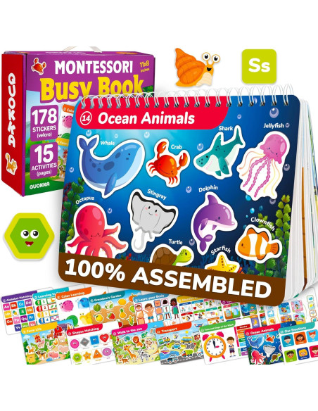 Manta de Juego para Bebés QUOKKA 150x112 cm + Libro Montessori