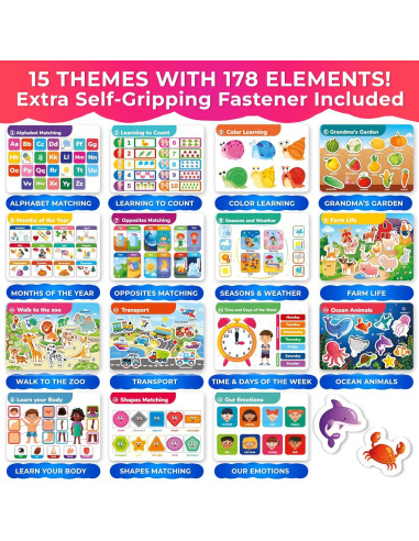 Manta de Juego para Bebés QUOKKA 150x112 cm + Libro Montessori