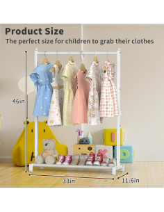 Perchero Infantil Livilord Blanco con Estante Almacenamiento 2