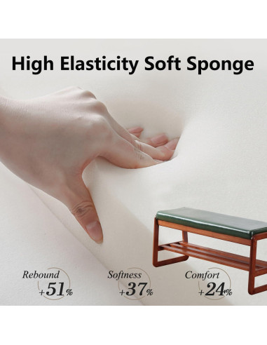 Banco de Zapatos de Madera SOBIBO 80 cm con Cojín Verde