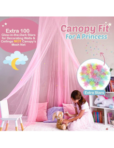 Dosel de Cama Rosa para Niñas 10 TO 6 PICKS - 229 cm 2
