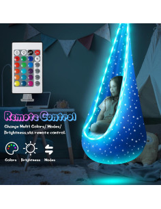 Columpio Pod Iluminado LFSMVT para Niños Azul Estrellado 2
