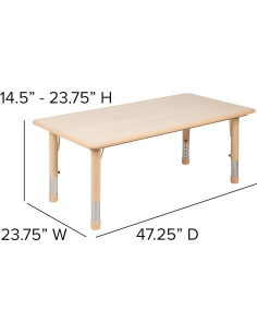 Mesa de Actividades Ajustable EMMA + OLIVER para Niños 60x120cm 2