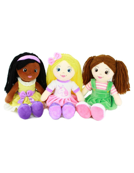 Muñeca Suave de Trapo 35.56 cm Playtime by Eimmie - Set 3 Piezas