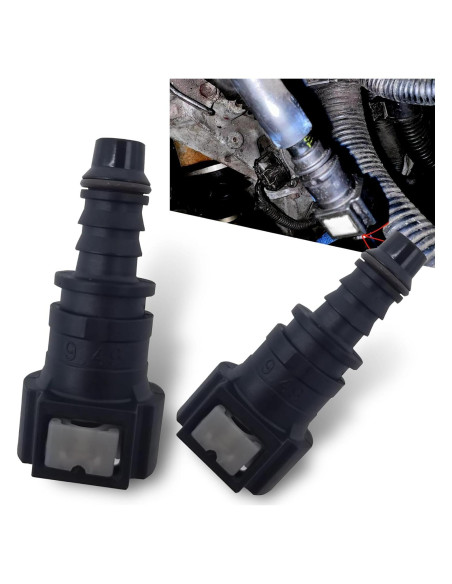 Conector de manguera de combustible Arwrilt 2 PCS 9.49mm a 8mm