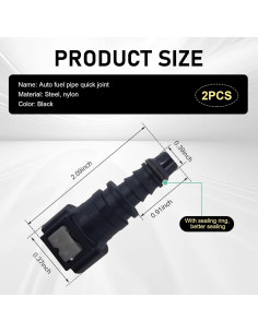 Conector de manguera de combustible Arwrilt 2 PCS 9.49mm a 8mm 2