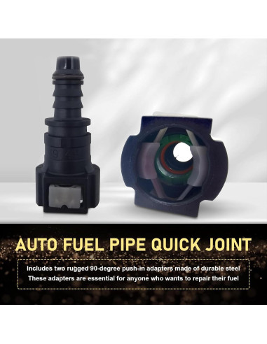 Conector de manguera de combustible Arwrilt 2 PCS 9.49mm a 8mm
