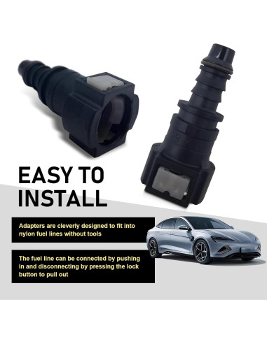 Conector de manguera de combustible Arwrilt 2 PCS 9.49mm a 8mm