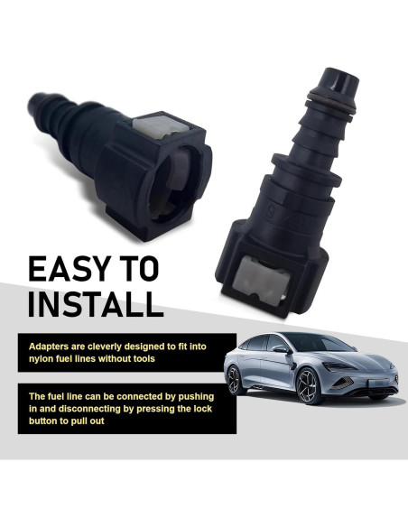 Conector de manguera de combustible Arwrilt 2 PCS 9.49mm a 8mm