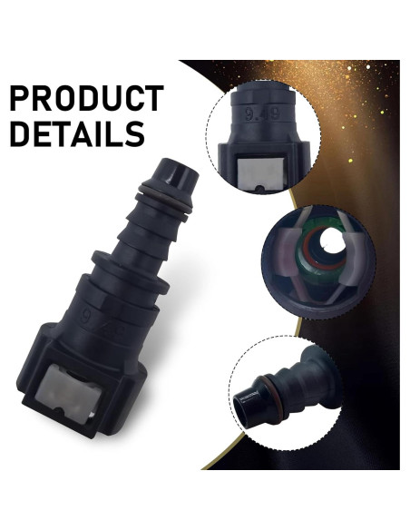 Conector de manguera de combustible Arwrilt 2 PCS 9.49mm a 8mm