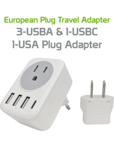Adaptador de Enchufe de Viaje Cellet TIPO-C 5 en 1 USB 2