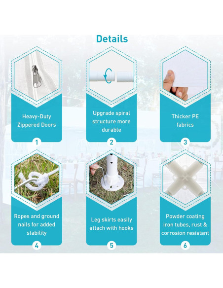 Carpa Blanca 10x9 m ANTSKU para Eventos con 7 Paredes Removibles