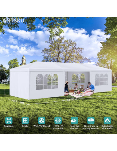 Carpa Blanca 10x9 m ANTSKU para Eventos con 7 Paredes Removibles