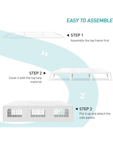 Carpa Blanca 10x9 m ANTSKU para Eventos con 7 Paredes Removibles