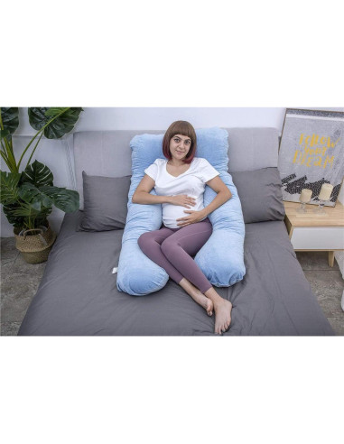 Almohada de Embarazo MOON PINE U 139.7x78.7cm Azul