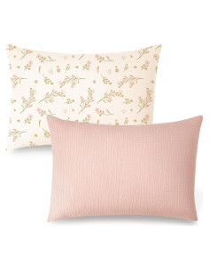 Funda de Almohada Muselina 100% Algodón Konssy 13x18 Rosa Floral