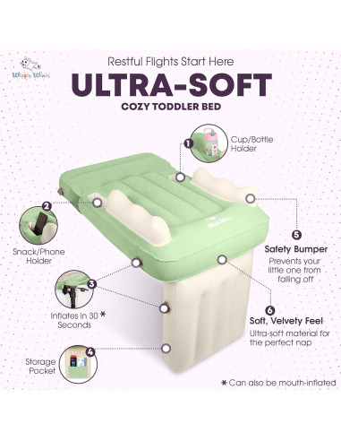Cama inflable para niños Wiggly Winks - Verde Salvia