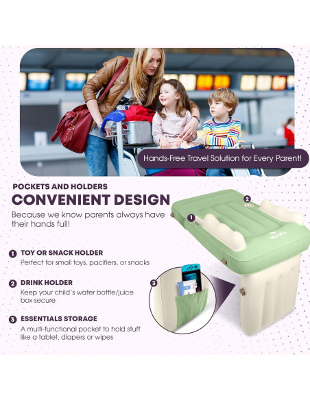 Cama inflable para niños Wiggly Winks - Verde Salvia