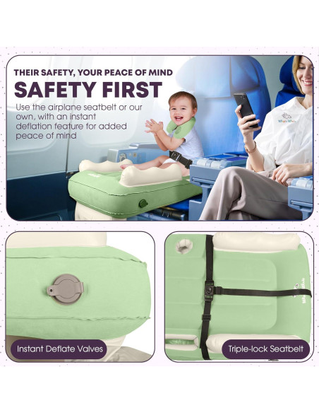 Cama inflable para niños Wiggly Winks - Verde Salvia