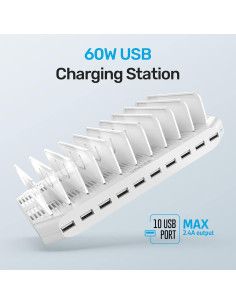 Estación de Carga Múltiple Unitek 10 Puertos USB Rápida 2