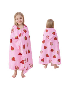 Toalla con Capucha para Bebés Softan Fresa 127x76 cm Suave