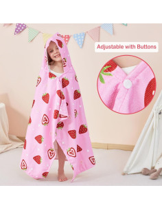 Toalla con Capucha para Bebés Softan Fresa 127x76 cm Suave 2