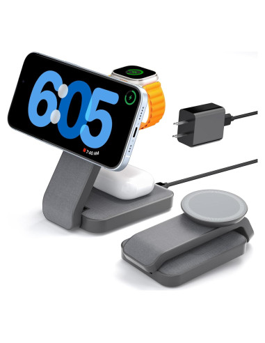 Estación de Carga Inalámbrica 3 en 1 eazpower Gris