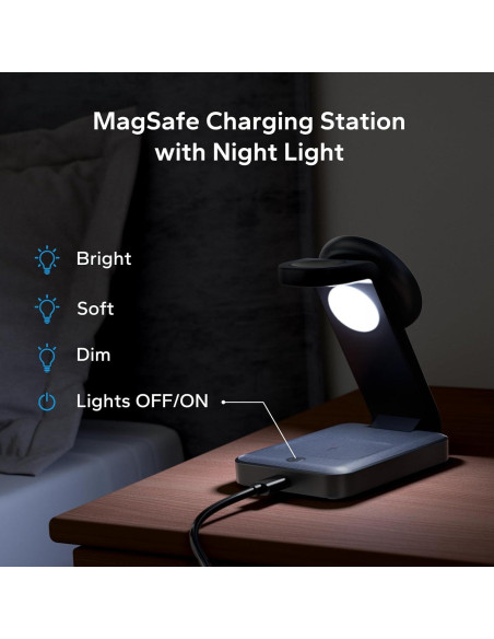 Estación de Carga Inalámbrica 3 en 1 eazpower Gris