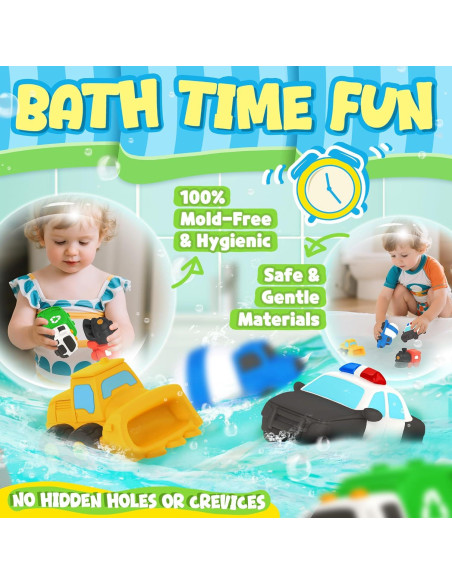 6 Juguetes Flotantes para Baño Zippytots Vehículos 220g