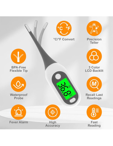 Termómetro Digital Pepultech YD203 para Adultos y Niños - 16s