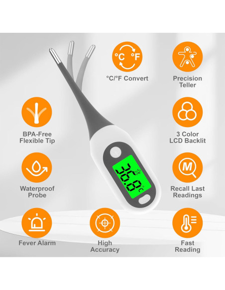 Termómetro Digital Pepultech YD203 para Adultos y Niños - 16s